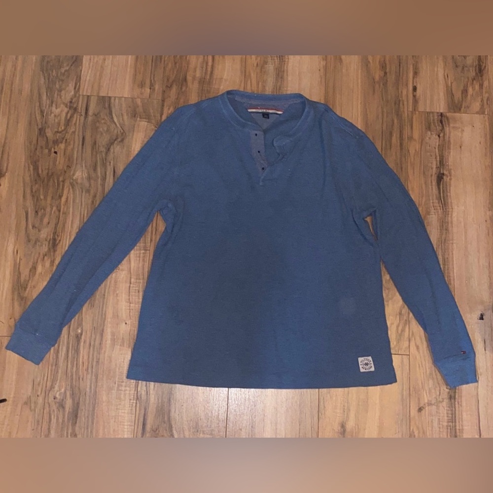 Tommy Hilfiger LongSleeve Sweater Large Blue formal fancy design no buttons
